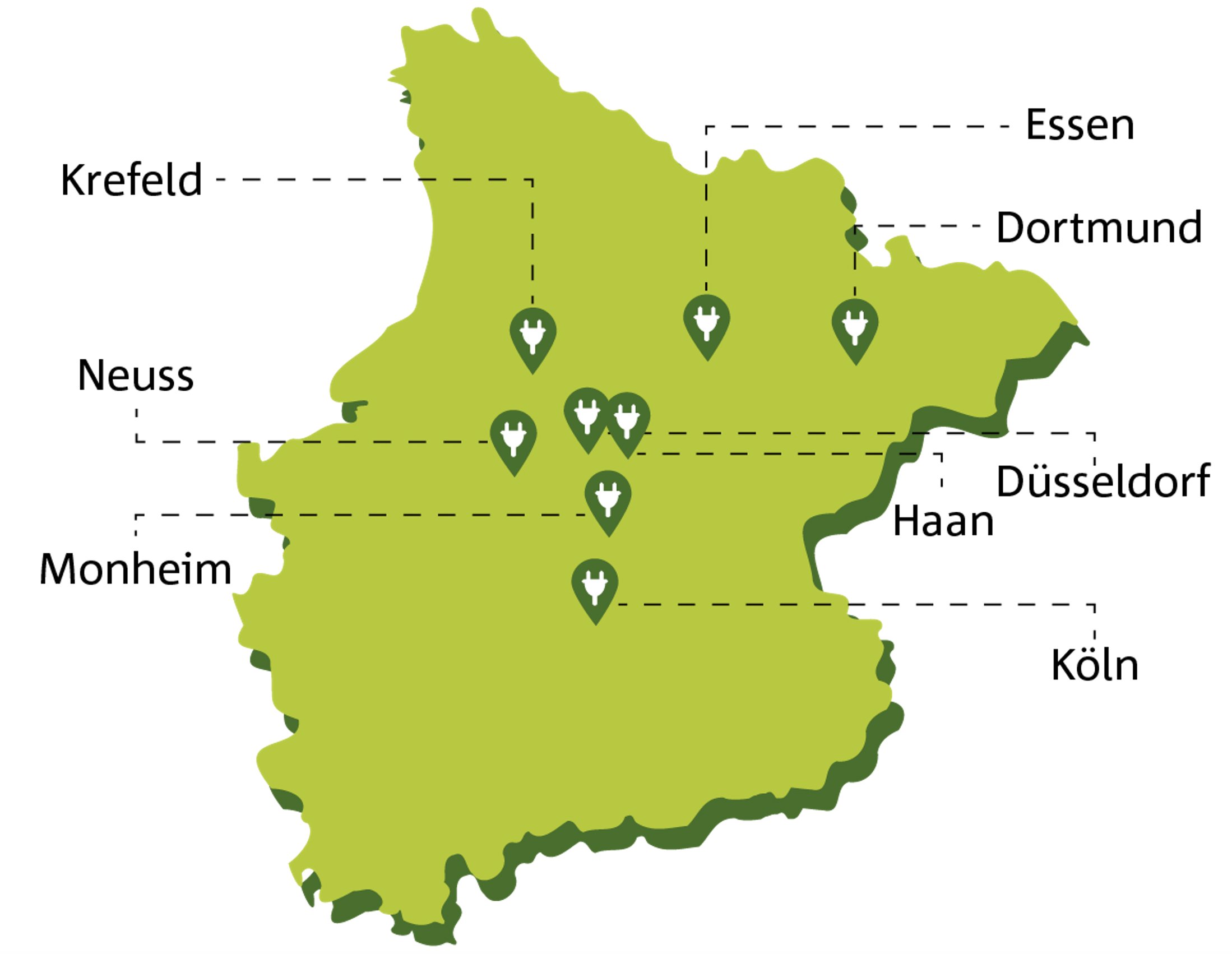 WSG-Karte Ladestellen Rhein-Ruhr
